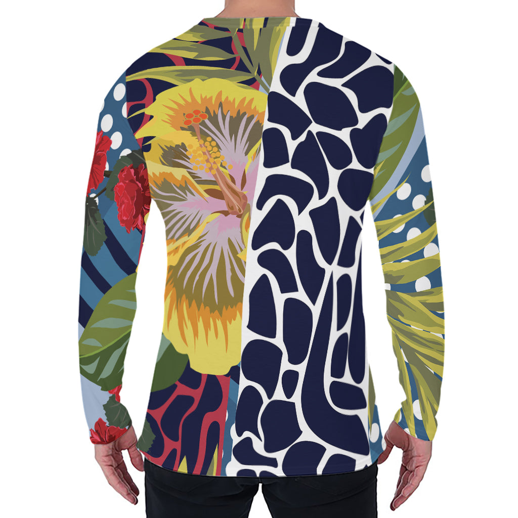 Exotic Patchwork Pattern Print Men's Long Sleeve T-Shirt