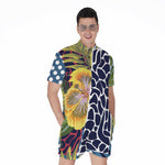 Exotic Patchwork Pattern Print Men's Rompers