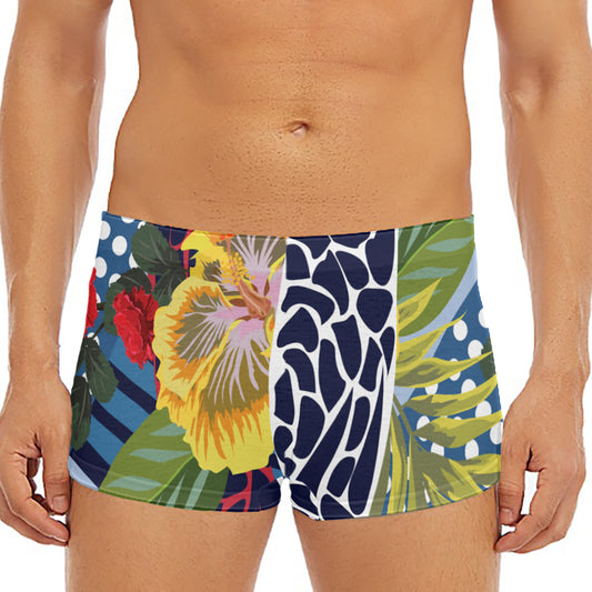 Exotic Patchwork Pattern Print Men's Short Boxer Briefs