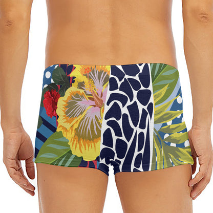 Exotic Patchwork Pattern Print Men's Short Boxer Briefs