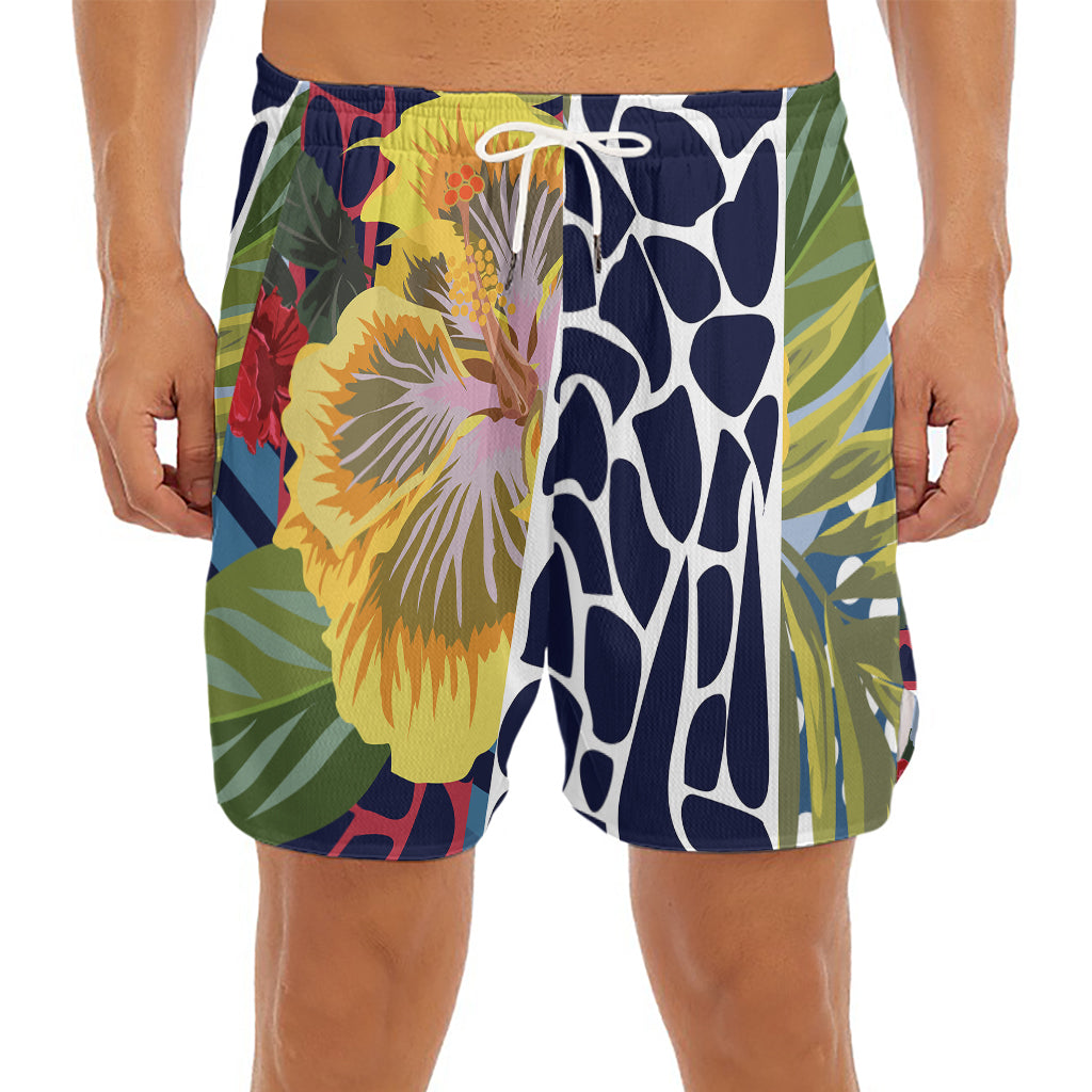 Exotic Patchwork Pattern Print Men's Split Running Shorts