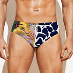 Exotic Patchwork Pattern Print Men's Swim Briefs