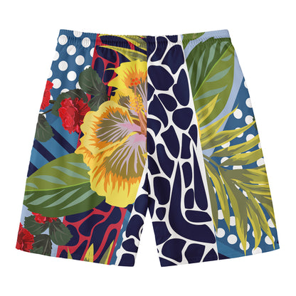 Exotic Patchwork Pattern Print Men's Swim Trunks