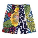 Exotic Patchwork Pattern Print Men's Swim Trunks