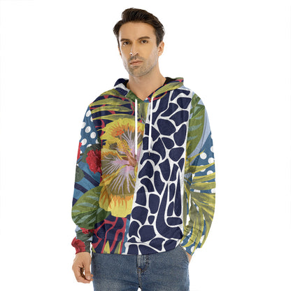 Exotic Patchwork Pattern Print Men's Velvet Pullover Hoodie