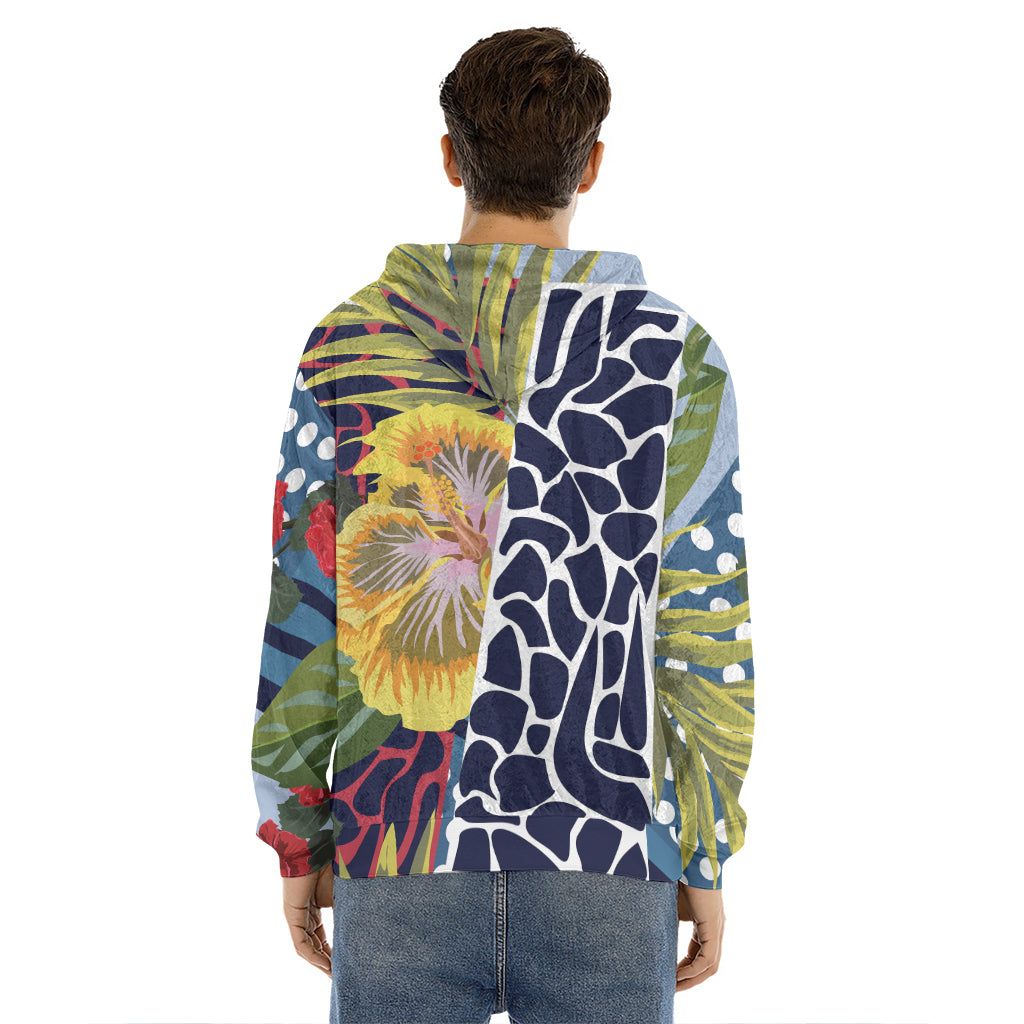 Exotic Patchwork Pattern Print Men's Velvet Pullover Hoodie