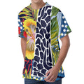 Exotic Patchwork Pattern Print Men's Velvet T-Shirt