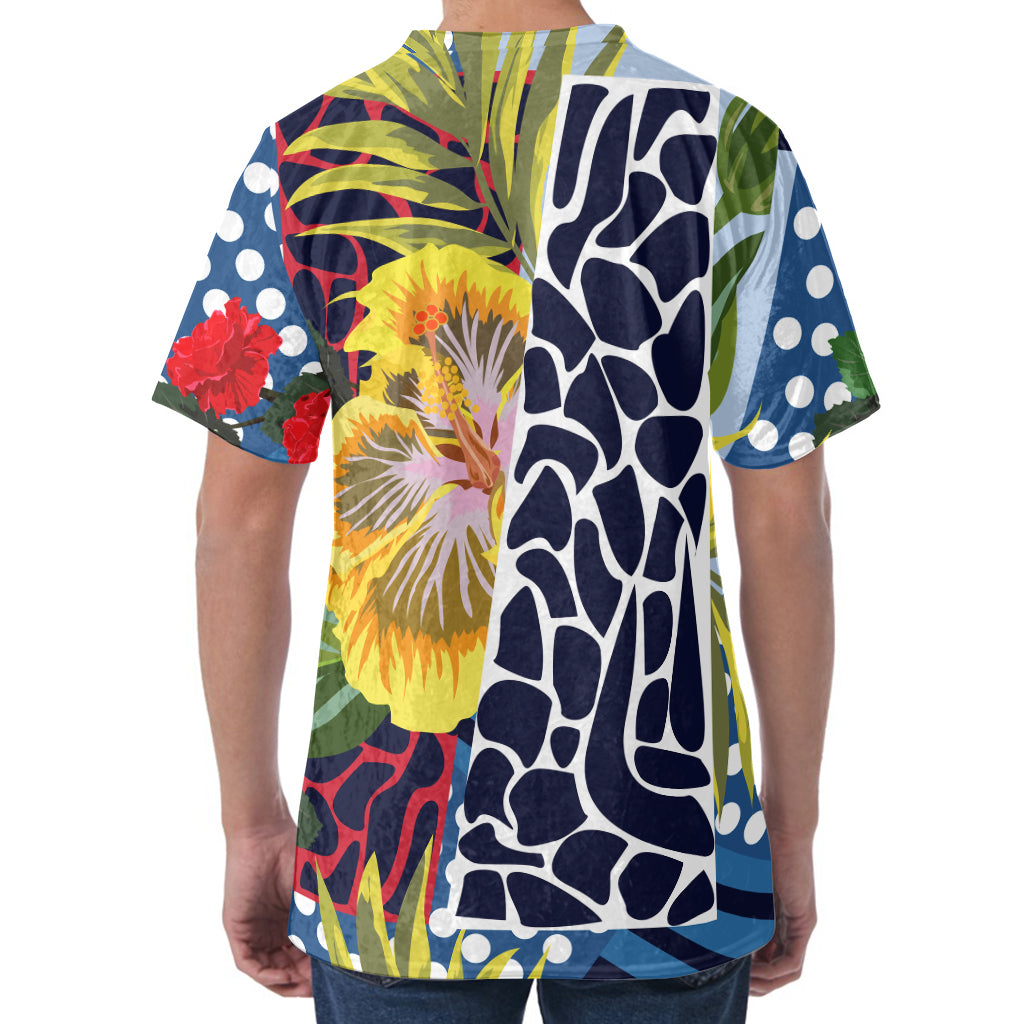 Exotic Patchwork Pattern Print Men's Velvet T-Shirt