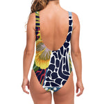 Exotic Patchwork Pattern Print One Piece Swimsuit