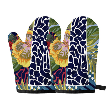 Exotic Patchwork Pattern Print Oven Mitts