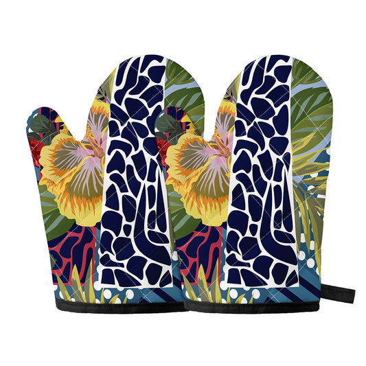 Exotic Patchwork Pattern Print Oven Mitts
