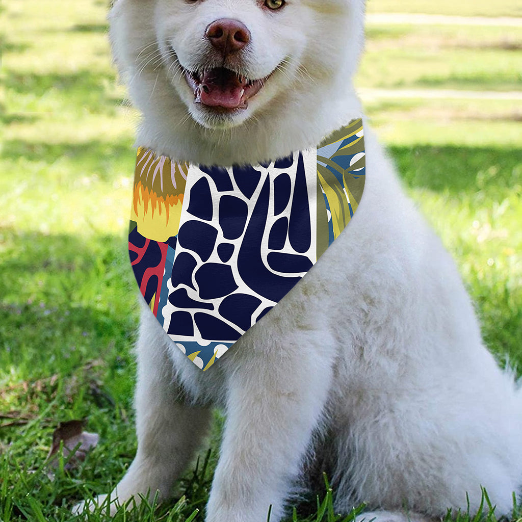 Exotic Patchwork Pattern Print Over The Collar Dog Bandana