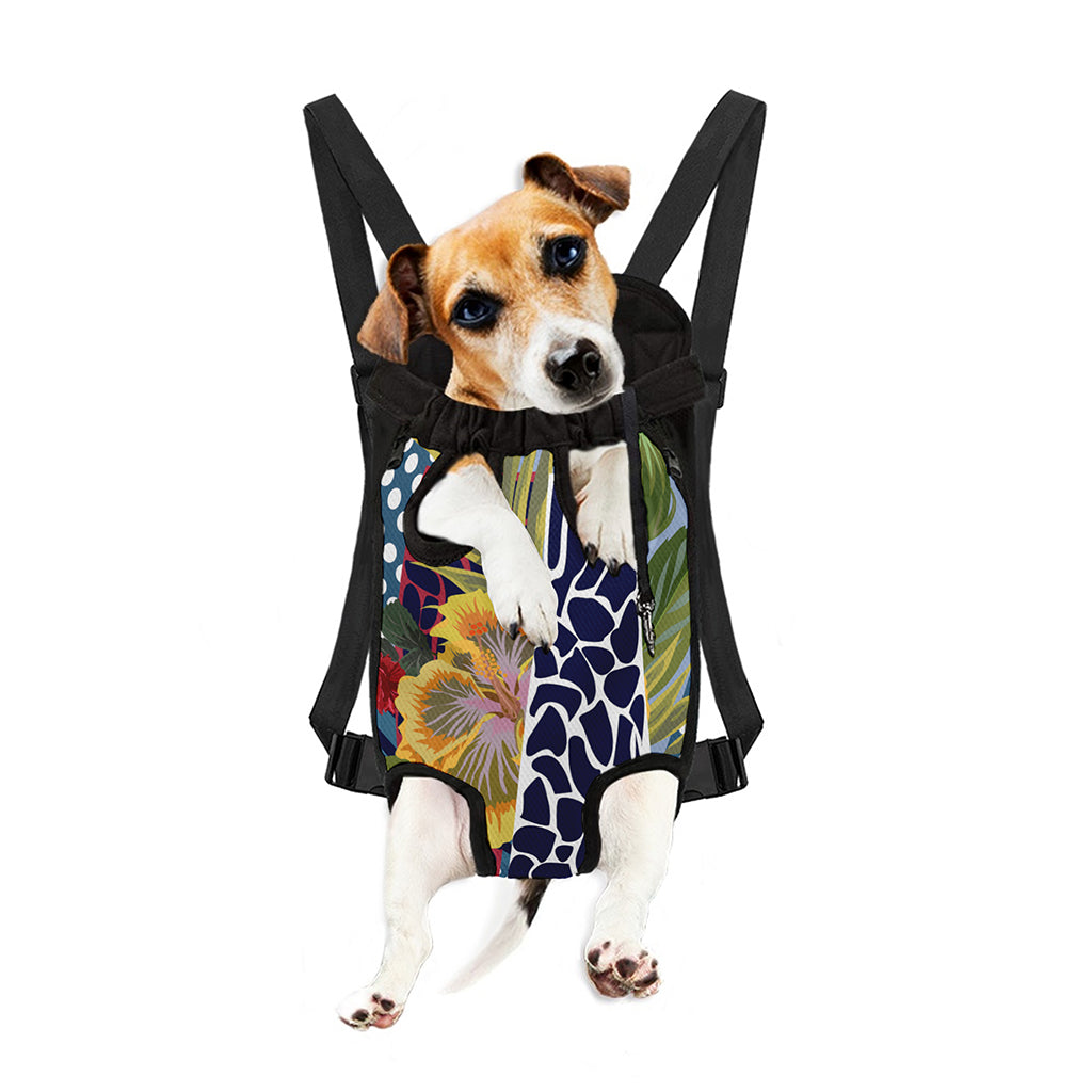 Exotic Patchwork Pattern Print Pet Carrier Backpack