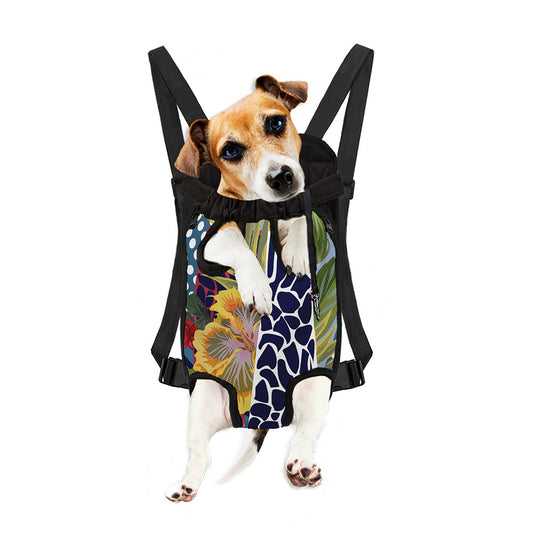 Exotic Patchwork Pattern Print Pet Carrier Backpack