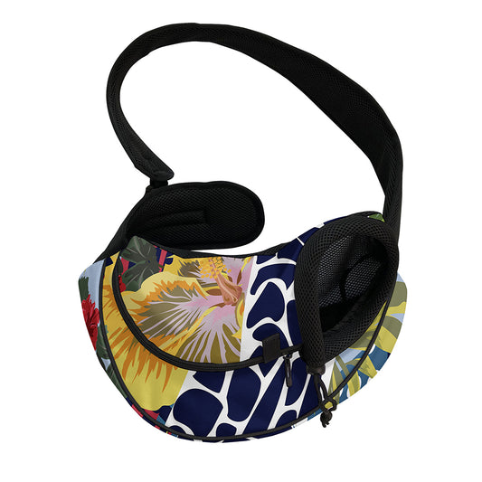 Exotic Patchwork Pattern Print Pet Sling Carrier