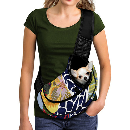 Exotic Patchwork Pattern Print Pet Sling Carrier