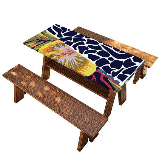 Exotic Patchwork Pattern Print Picnic Table Cover
