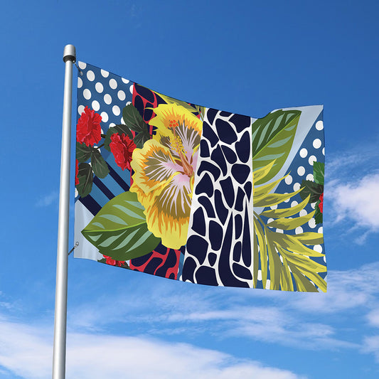 Exotic Patchwork Pattern Print Polyester Flag