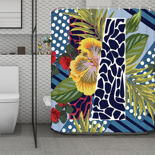 Exotic Patchwork Pattern Print Polyester Shower Curtain