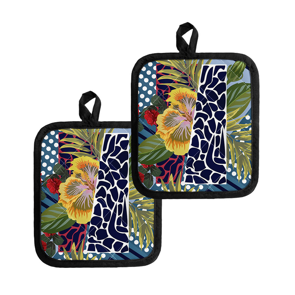 Exotic Patchwork Pattern Print Pot Holders