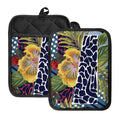 Exotic Patchwork Pattern Print Pot Holders With Pocket