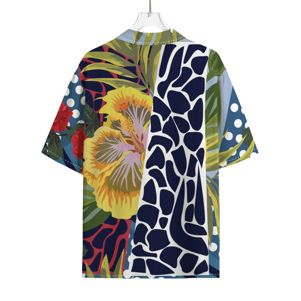 Exotic Patchwork Pattern Print Rayon Hawaiian Shirt