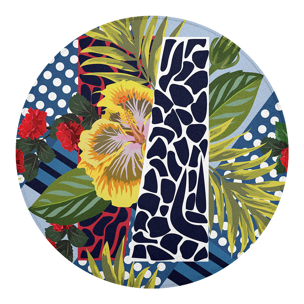 Exotic Patchwork Pattern Print Round Blanket