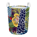 Exotic Patchwork Pattern Print Round Laundry Basket