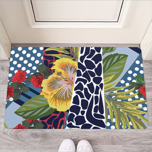 Exotic Patchwork Pattern Print Rubber Doormat