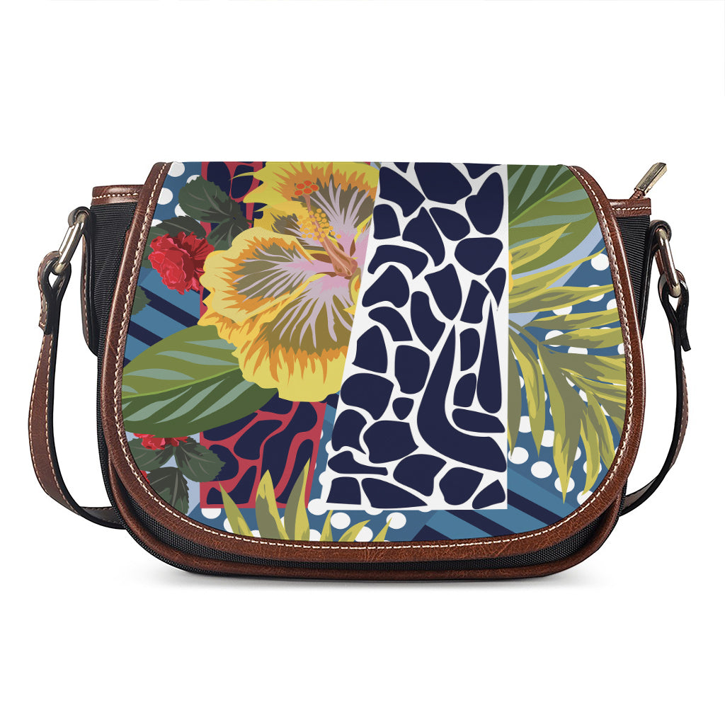 Exotic Patchwork Pattern Print Saddle Bag