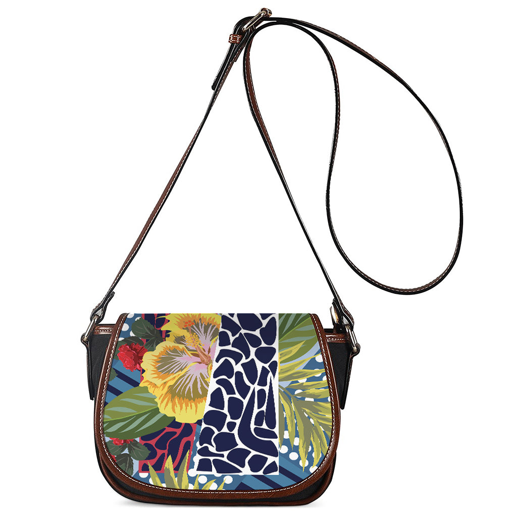 Exotic Patchwork Pattern Print Saddle Bag