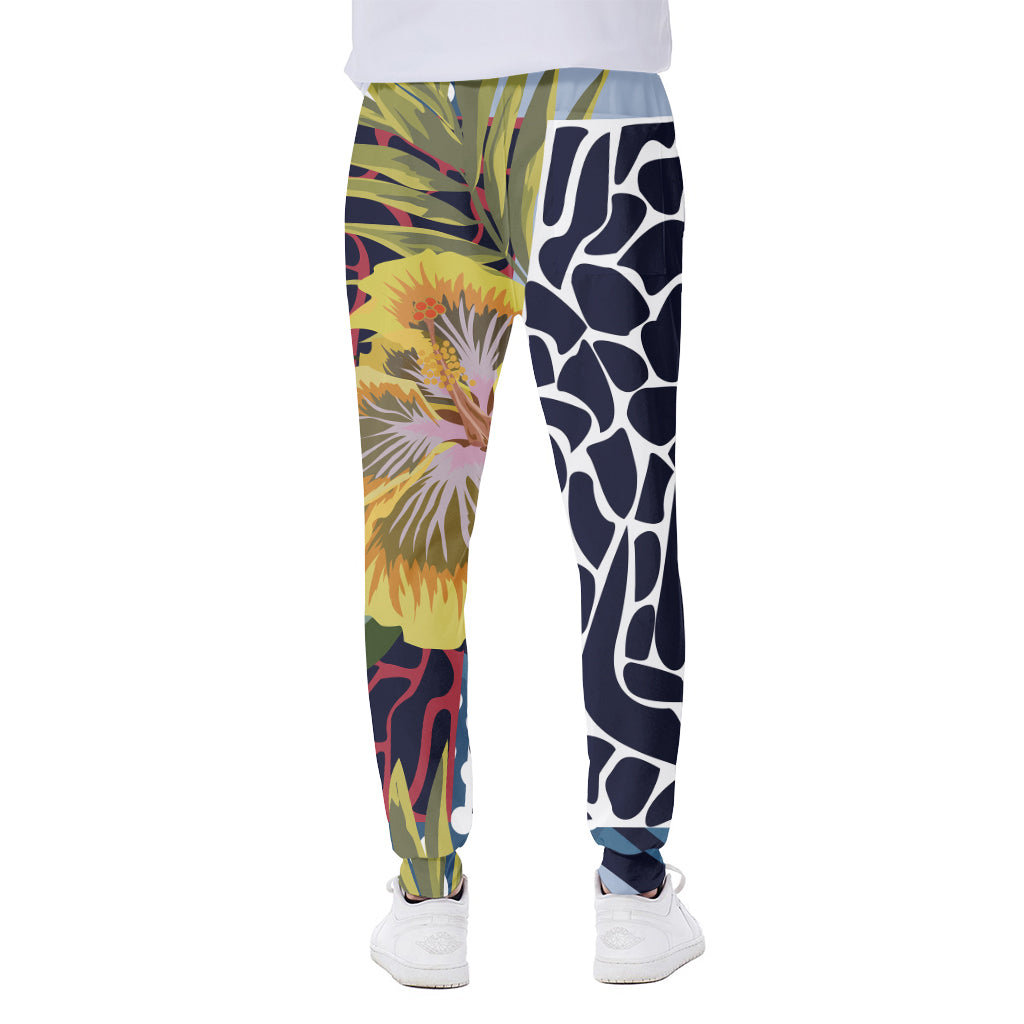 Exotic Patchwork Pattern Print Scuba Joggers