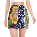 Exotic Patchwork Pattern Print Side Slit Mini Skirt