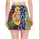 Exotic Patchwork Pattern Print Side Slit Mini Skirt