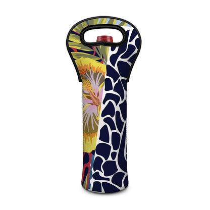Exotic Patchwork Pattern Print Single Neoprene Wine Tote
