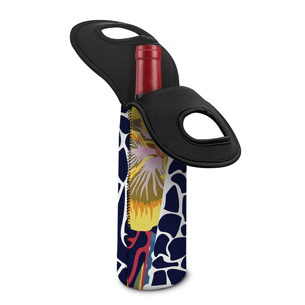 Exotic Patchwork Pattern Print Single Neoprene Wine Tote