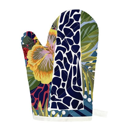 Exotic Patchwork Pattern Print Single Oven Mitt