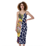 Exotic Patchwork Pattern Print Slim Fit Midi Cami Dress