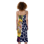 Exotic Patchwork Pattern Print Slim Fit Midi Cami Dress