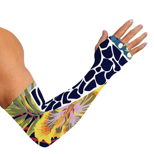 Exotic Patchwork Pattern Print Sun Protection Arm Sleeves