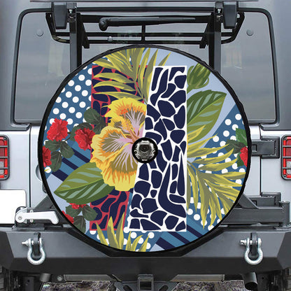 Exotic Patchwork Pattern Print Tire Cover With Camera Hole