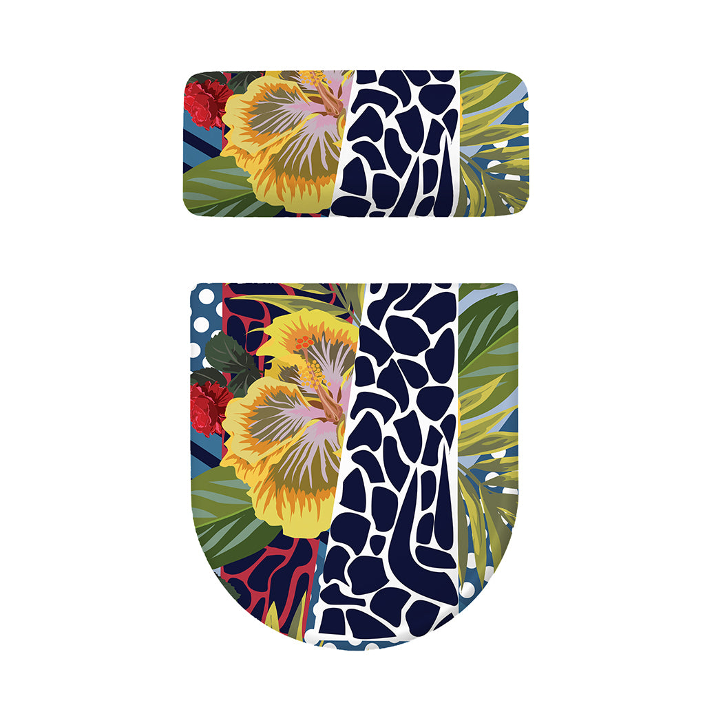 Exotic Patchwork Pattern Print Toilet Lid And Tank Cover Set