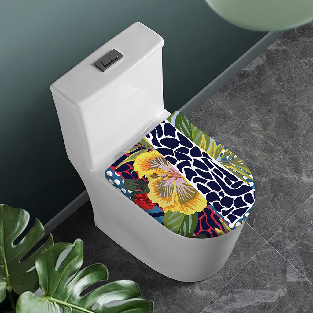 Exotic Patchwork Pattern Print Toilet Lid Cover
