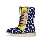 Exotic Patchwork Pattern Print Winter Boots