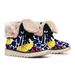 Exotic Patchwork Pattern Print Winter Boots