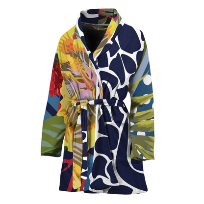 Exotic Patchwork Pattern Print Women's Bathrobe