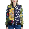 Exotic Patchwork Pattern Print Women's Bomber Jacket
