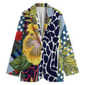 Exotic Patchwork Pattern Print Women's Cotton Blazer