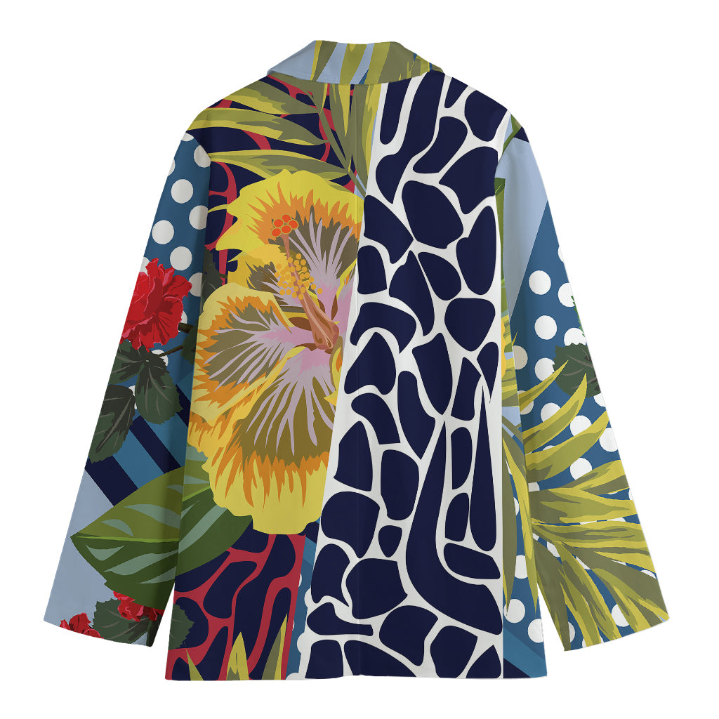 Exotic Patchwork Pattern Print Women's Cotton Blazer
