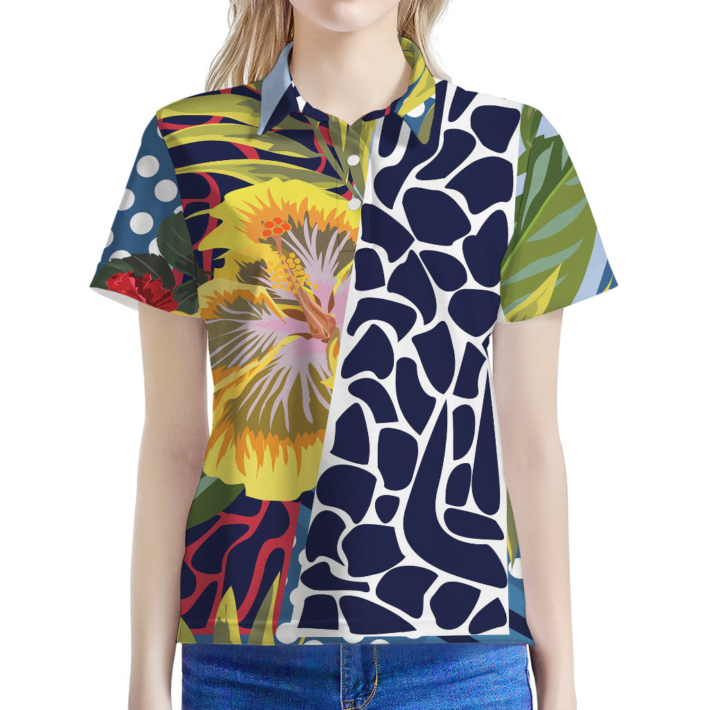 Exotic Patchwork Pattern Print Women's Polo Shirt